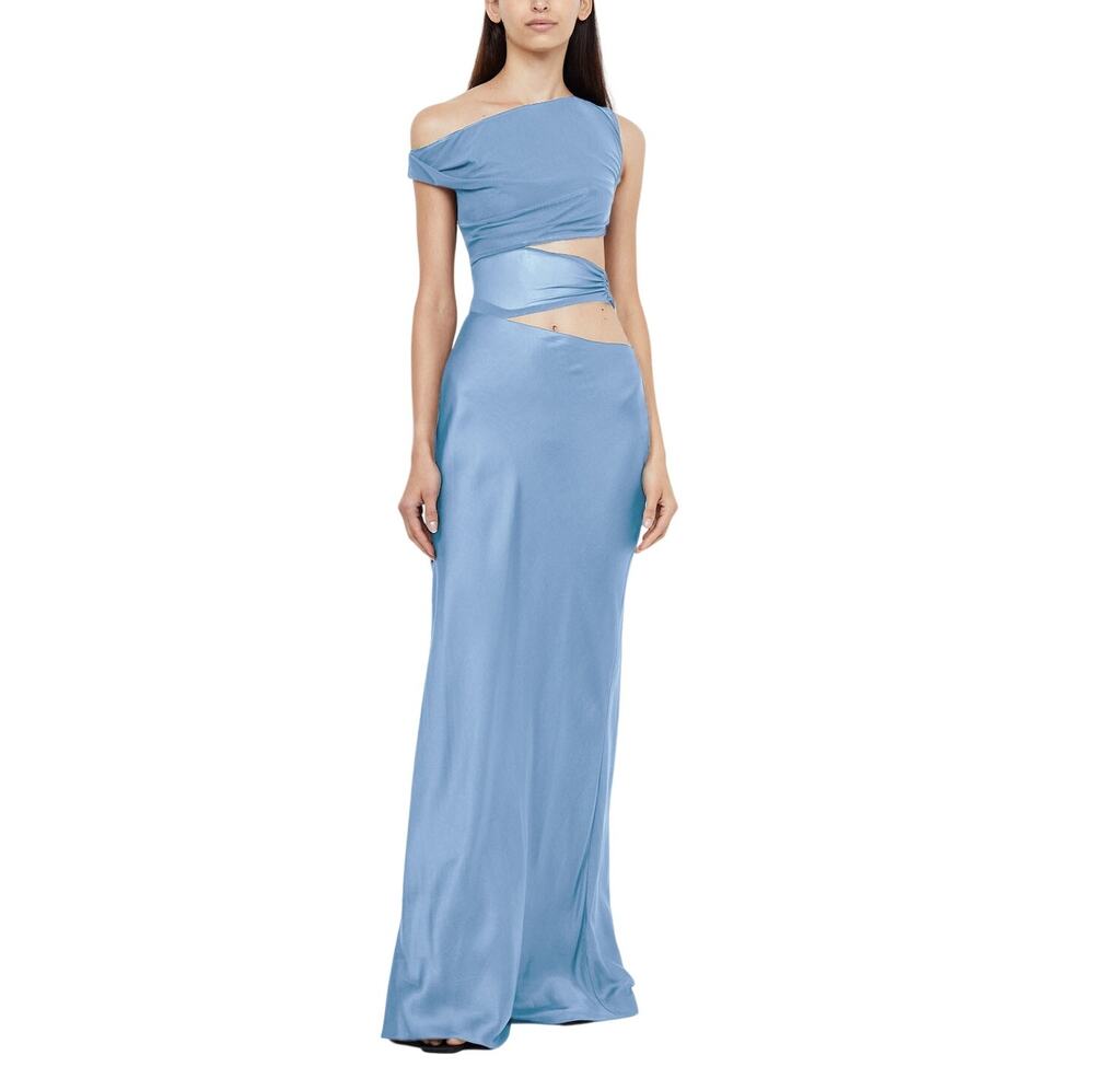 Bec + Bridge Asymmetric Blue Whorl Dress Size 6